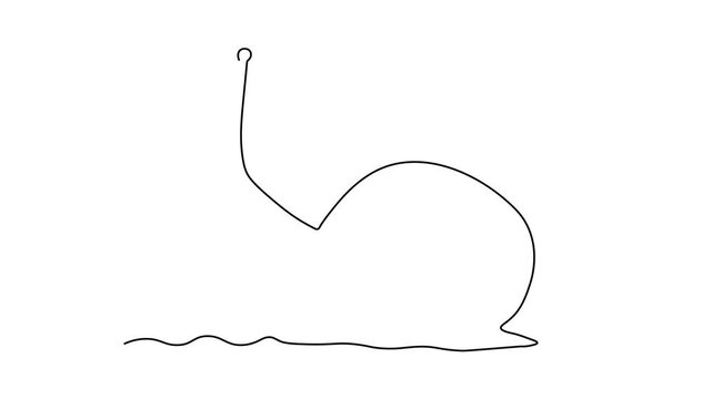 Abstract snail. Self drawing animation one continuous line draw, logo