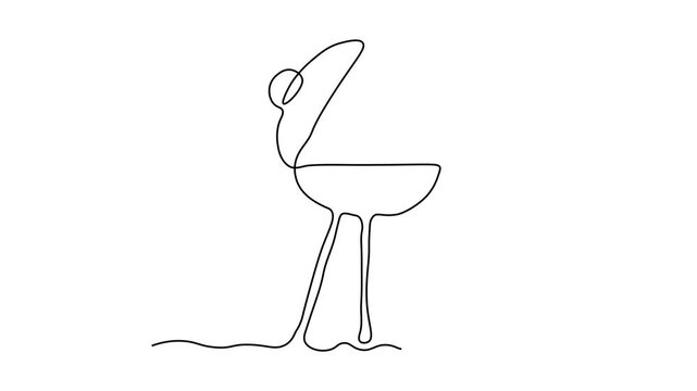 Abstract grill, barbecue. Self drawing animation one continuous line draw, logo