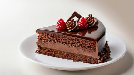 Chocolate mousse cake with a shiny glaze