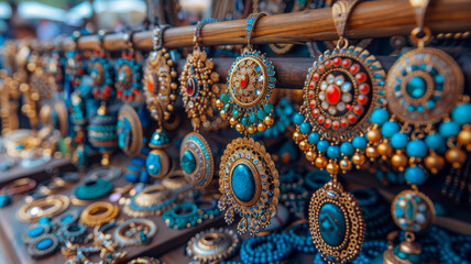 Fototapeta premium Glittering Vintage Accessories at a Flea Market