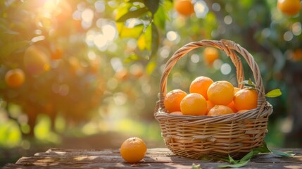 Fresh Oranges in a Basket: A Delightful Harvest