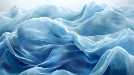 Obraz premium Abstract Blue Fabric Background - Soft Waves and Texture
