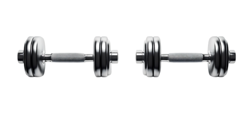 three set of Dumbbells isolated transparent background