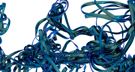 Abstract Blue Metallic Ribbons