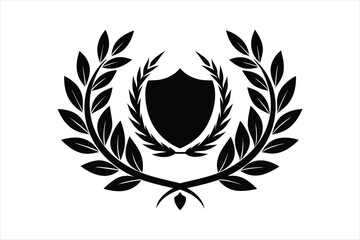  Laurel wreath vintage baroque frame border monogram vector art illustration.