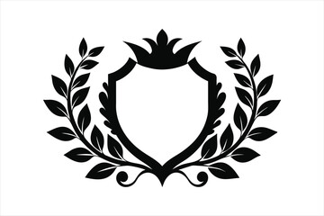  Laurel wreath vintage baroque frame border monogram vector art illustration.