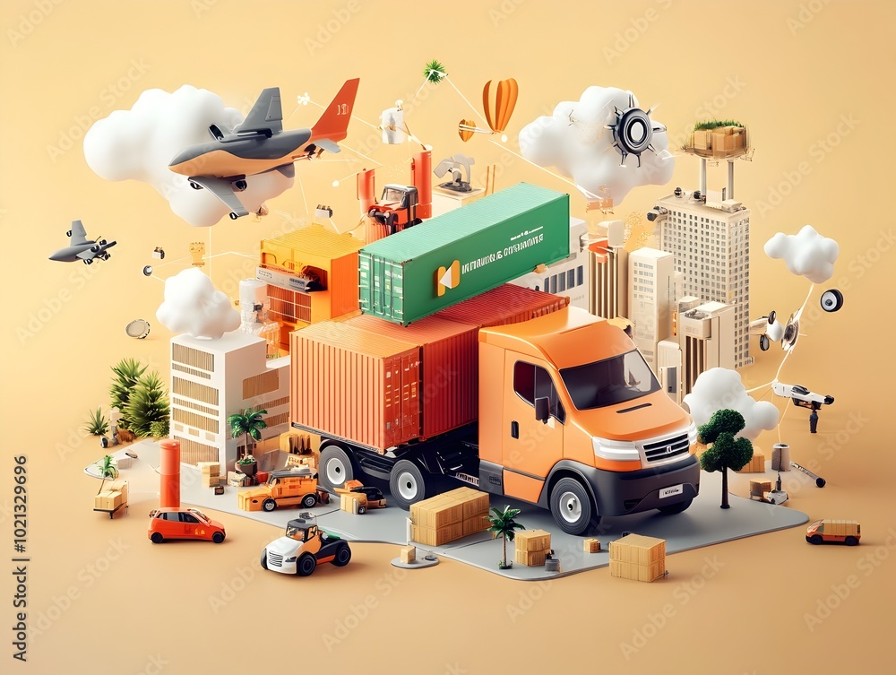 Poster an automated eco friendly freight forwarding system featuring predictive analytics for route optimiz