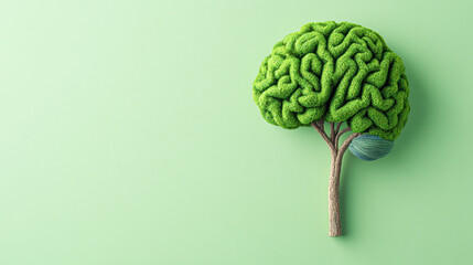 A tree with a brain on top of it