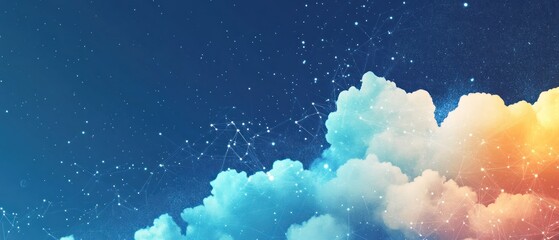 A serene night sky with clouds and stars, evoking a sense of wonder and tranquility.
