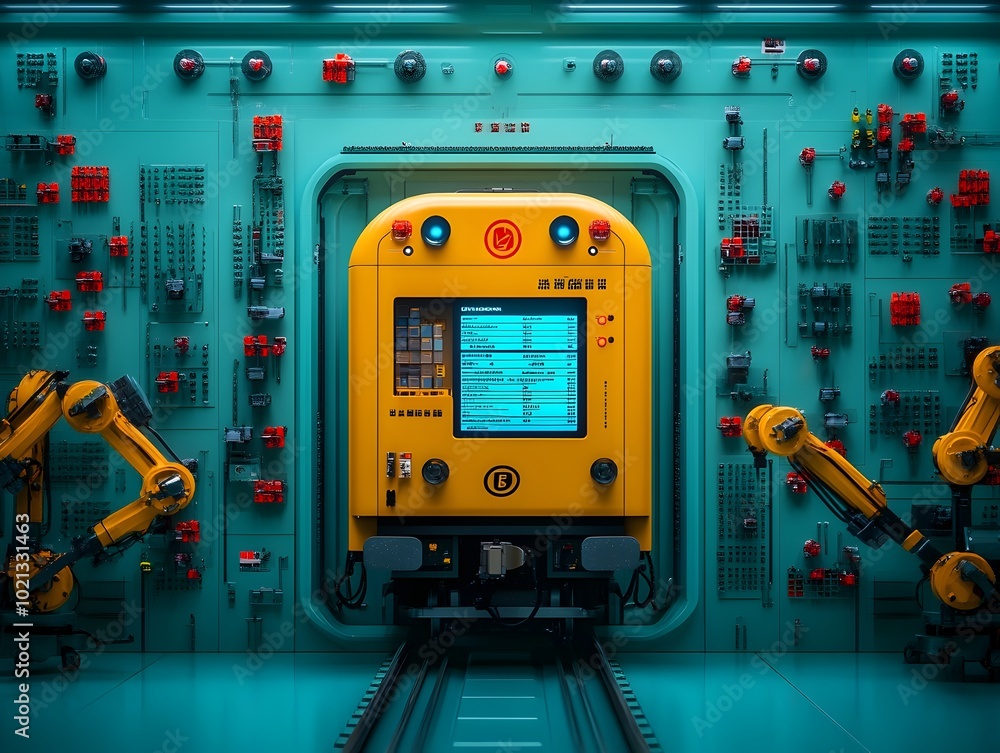 Poster automated freight train terminal orchestrating the efficient distribution of goods with articulated 