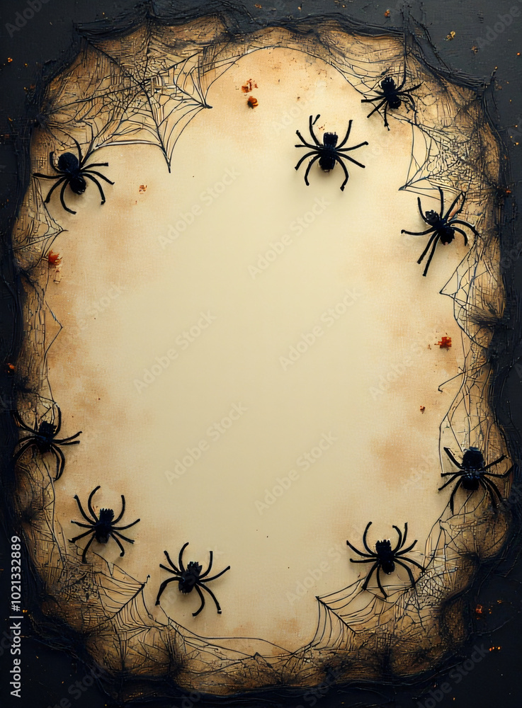 Aufkleber A intricate spider web design with cobweb like frames adds a spooky touch to the background._00002_