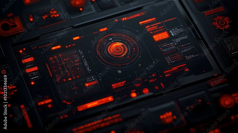 Poster mesmerizing futuristic game background design featuring a sleek and immersive hud heads up display a
