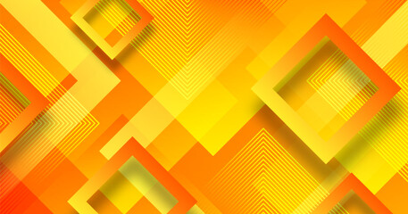 3D orange abstract background overlap layer on bright space with lines effect decoration. Modern graphic design element cutout squares style concept for web banner, art, flyer, card, or brochure cover