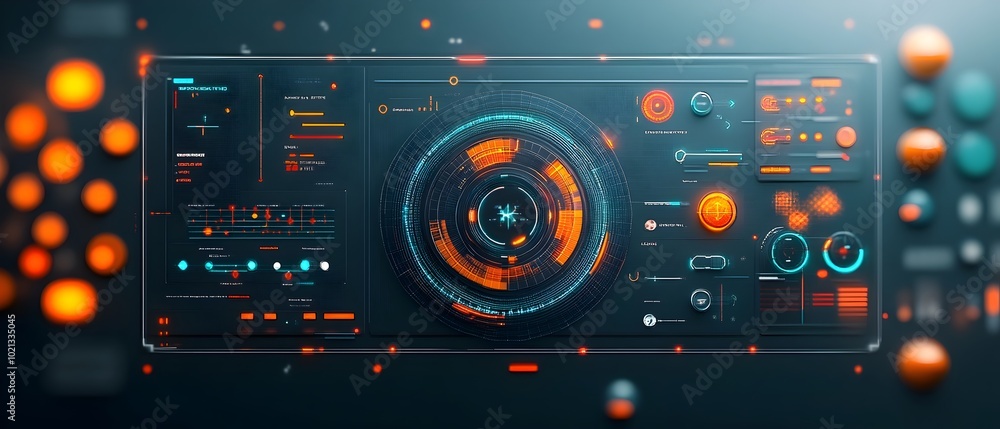 Poster immersive futuristic game environment featuring a dynamic and interactive hud state of the art graph