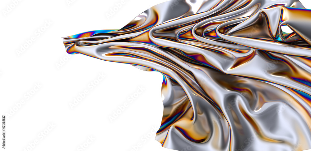 Aufkleber a vibrant flowing rainbow fabric the colors blend seamlessly creating a visually stunning effect