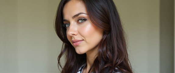 Elegant Woman in a Natural Light with Subtle Smile