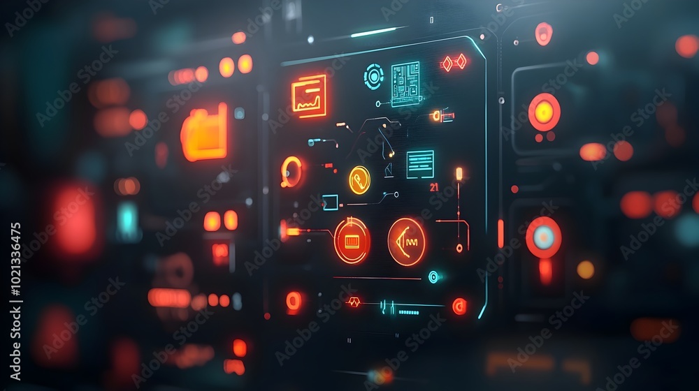 Aufkleber breathtaking futuristic hud and gui elements woven into a captivating game background powered by dig