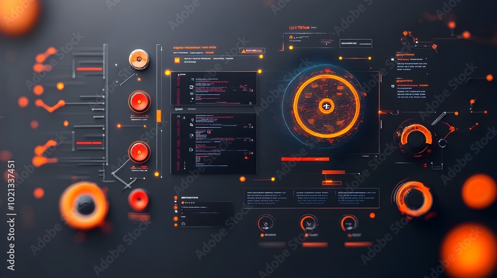 Poster futuristic digital data display with a seamless minimalist holographic interface that showcases cutt