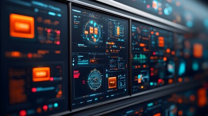 Fototapeta premium Futuristic AI powered logistics control center monitoring global supply chains