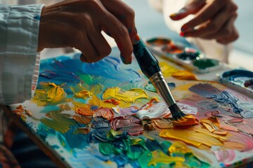 Obraz premium Vibrant colors on artist's palette