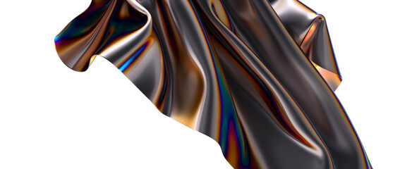 A vibrant flowing rainbow fabric The colors blend seamlessly creating a visually stunning effect