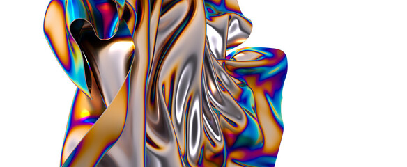 A vibrant flowing rainbow fabric The colors blend seamlessly creating a visually stunning effect