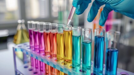 Colorful Liquids in Test Tubes: A Science Experiment