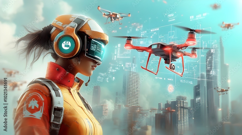 Poster futuristic technology revolutionizing international delivery and export import processes through inn