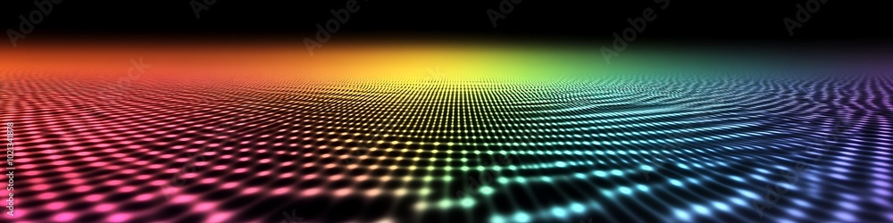 Poster a bright, abstract grid pattern with a smooth central area for text