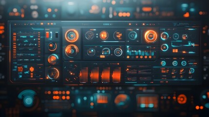 Futuristic technological landscape showcasing a sleek and immersive user interface with seamless of digital data  The scene features holographic displays a minimalist aesthetic cinematic lighting