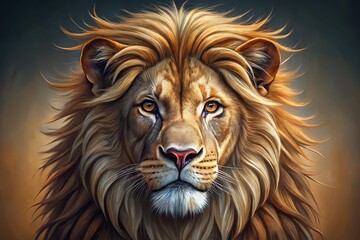 Fototapeta premium Detailed Sketch of a Majestic Lion Head with Intricate Mane Features and Expressive Facial Expression