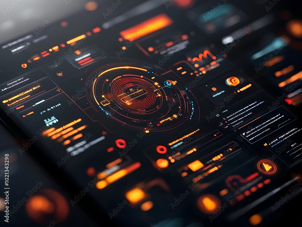 Poster captivating futuristic user experience with intricate holographic hud and elegant digital environmen