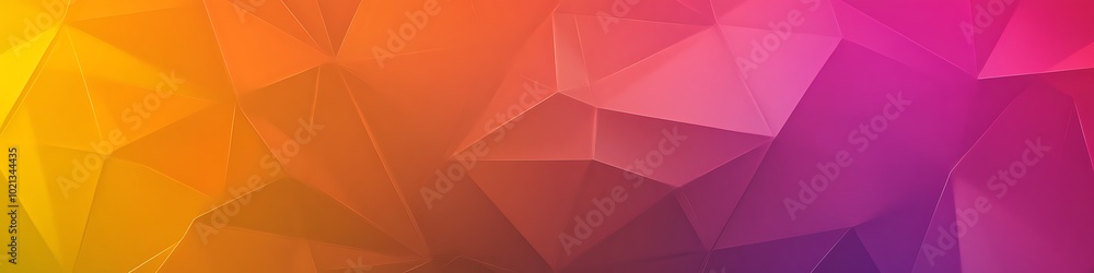 Poster a bright, abstract pattern of triangles with a large central area for text