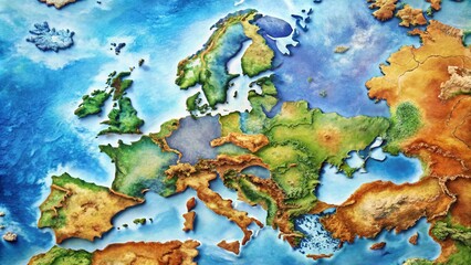 Detailed World Map of Europe Highlighting Individual Countries and Their Borders for Educational Use