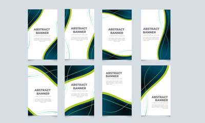 Naklejka premium Abstract wave banners Vector illustration. Stand banner, Roll banner. Template brochure, flyer,business card