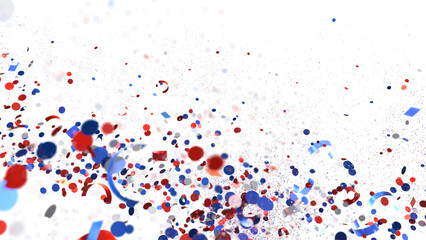 Confetti - Festive background with confetti in the shape of Confetti in the color of the American flag.