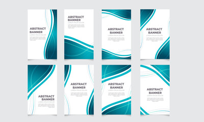 Abstract wave banners Vector illustration. Stand banner, Roll banner. Template brochure, flyer,business card