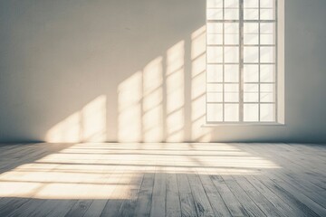 Sunlight Streaming Through a Window Onto a Wooden Floor