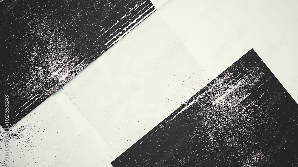 Poster abstract monochrome textures with subtle brush strokes and speckled patterns on a light background.