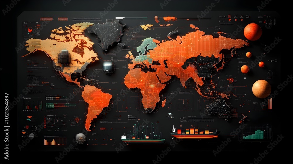 Poster expansive ai driven global logistics network with intelligent monitoring of supply chain and contain