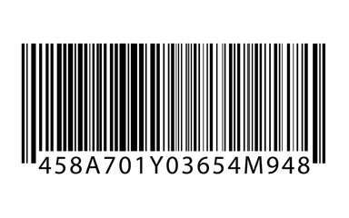 Barcode illustration isolated with alphanumerics