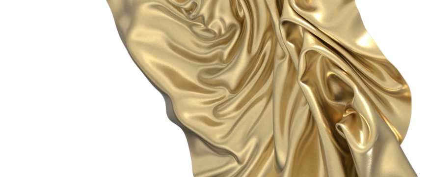 Golden fabric flowing gracefully a luxurious abstract