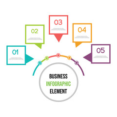 Business infographic set Design Template with number 5 Steps for Process diagram, Presentations, Workflow Layout, Banner, Flowchart, Infographic.