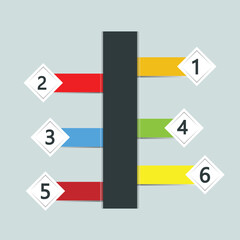 Sequence rank template info graphic chart list set of banners and ribbons