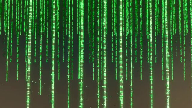 Matrix-Style Glowing Green Code Rain: Futuristic Tech & Hacker Vibes for Programming Videos