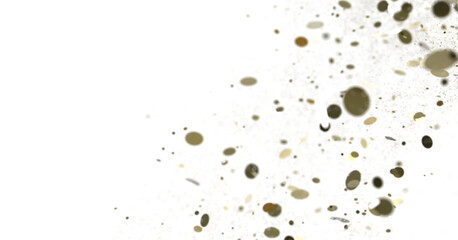  Colorful assorted confetti with serpentine on white