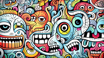 Obraz premium Cartoon Monster Illustration.Cute and Funny Cartoon Alien