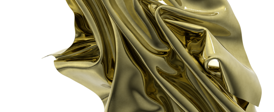 Golden fabric flowing gracefully a luxurious abstract