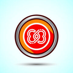 Obraz premium Infinity, Eternity, Icon Design Illustration, Endless Icon For Apps and Websites, Orange Shadow Button Design