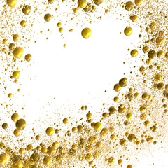 Enchanting Delight: Spectacular 3D Illustration Showcasing Enchanting gold Confetti